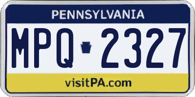PA license plate MPQ2327