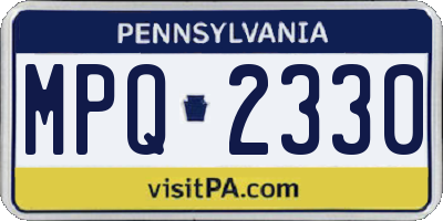PA license plate MPQ2330
