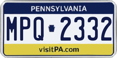 PA license plate MPQ2332