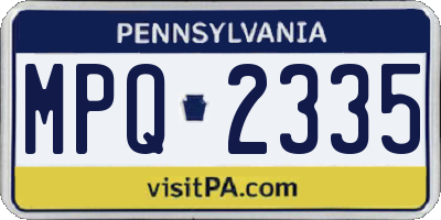 PA license plate MPQ2335