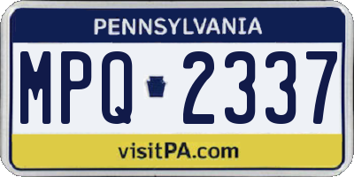PA license plate MPQ2337