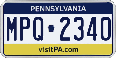 PA license plate MPQ2340