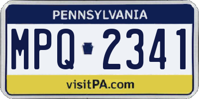 PA license plate MPQ2341