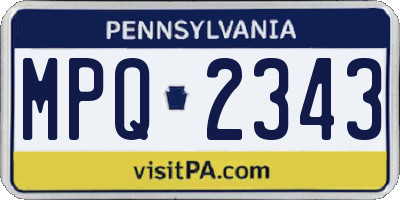 PA license plate MPQ2343