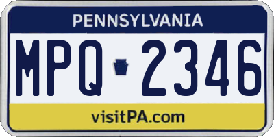 PA license plate MPQ2346