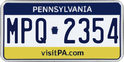 PA license plate MPQ2354