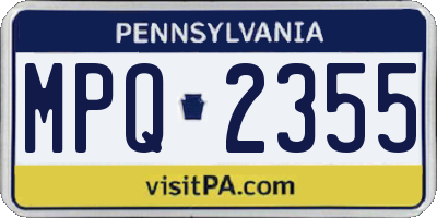 PA license plate MPQ2355