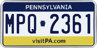 PA license plate MPQ2361