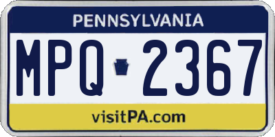 PA license plate MPQ2367
