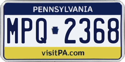 PA license plate MPQ2368