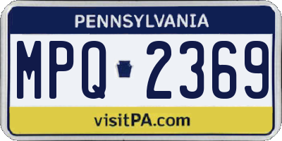 PA license plate MPQ2369