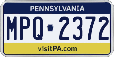 PA license plate MPQ2372