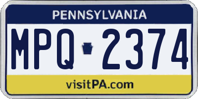 PA license plate MPQ2374