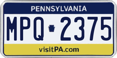 PA license plate MPQ2375