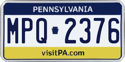 PA license plate MPQ2376