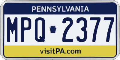 PA license plate MPQ2377