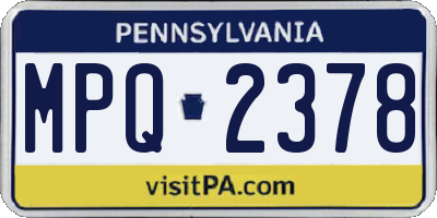PA license plate MPQ2378