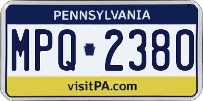 PA license plate MPQ2380
