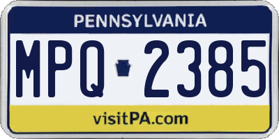 PA license plate MPQ2385