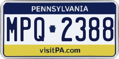 PA license plate MPQ2388