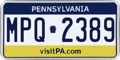 PA license plate MPQ2389