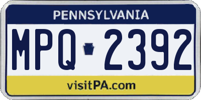 PA license plate MPQ2392