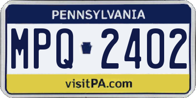 PA license plate MPQ2402