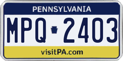 PA license plate MPQ2403