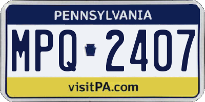 PA license plate MPQ2407