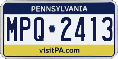 PA license plate MPQ2413