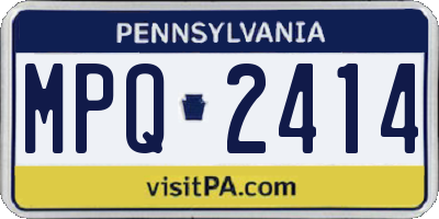 PA license plate MPQ2414