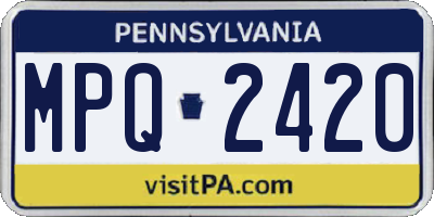 PA license plate MPQ2420