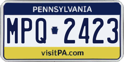 PA license plate MPQ2423