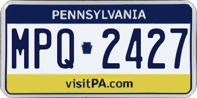 PA license plate MPQ2427