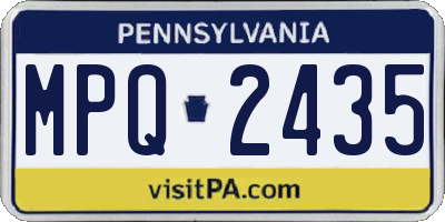 PA license plate MPQ2435