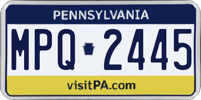 PA license plate MPQ2445