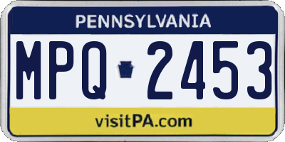 PA license plate MPQ2453