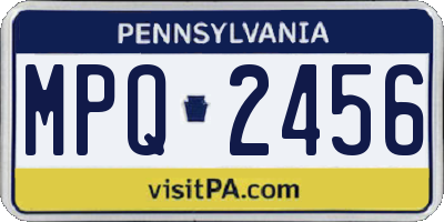 PA license plate MPQ2456