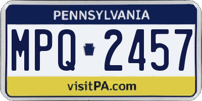 PA license plate MPQ2457