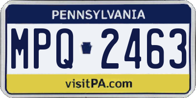 PA license plate MPQ2463