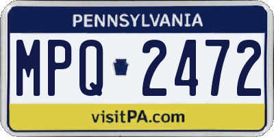 PA license plate MPQ2472