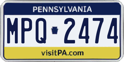 PA license plate MPQ2474
