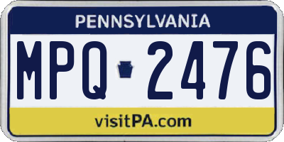 PA license plate MPQ2476