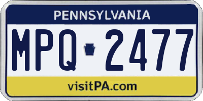 PA license plate MPQ2477