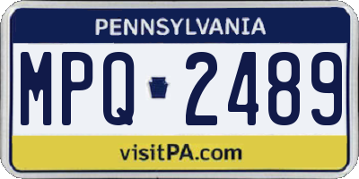 PA license plate MPQ2489