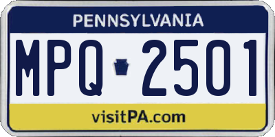 PA license plate MPQ2501