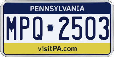 PA license plate MPQ2503