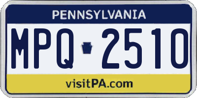 PA license plate MPQ2510