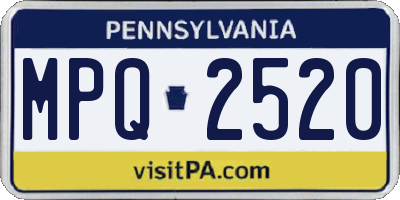 PA license plate MPQ2520