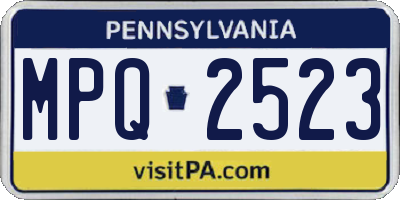 PA license plate MPQ2523